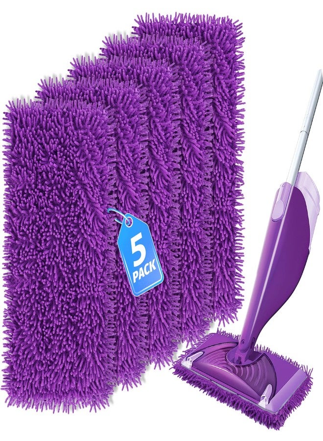 KeeTidy Reusable Mop Pads Compatible with Swiffer Wet Jet Mop Refills Microfiber Mopping Pads Wet & Dry Use Mop Replacement Pad for Swiffer Wetjet Cleaning Supplies 5 Pack - Image 1